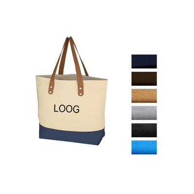Canvas Tote Bags With Leather Handles