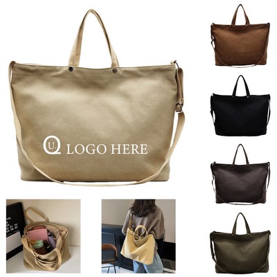 Adjustable Crossbody Vintage Canvas Tote Bag