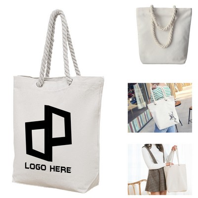 Canvas Tote Boat Bag W/ Rope Handle