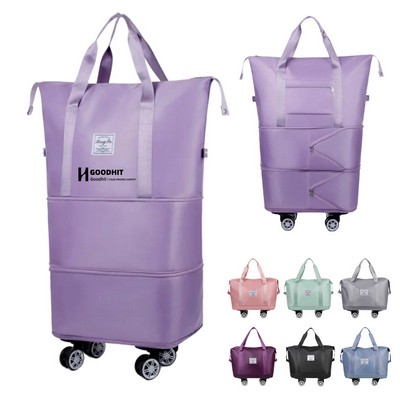Collapsible Rolling Tote Expandable Duffel Bag with Wheels