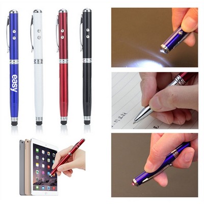 4" 1 Laser Stylus And Flashlight Pen
