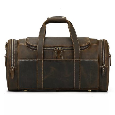 The Wainwright Round Vintage Weekender Duffle Bag (20.5"x11.4"x11")
