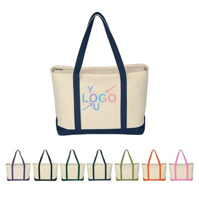 Zippered Cotton Canvas Sail Tote