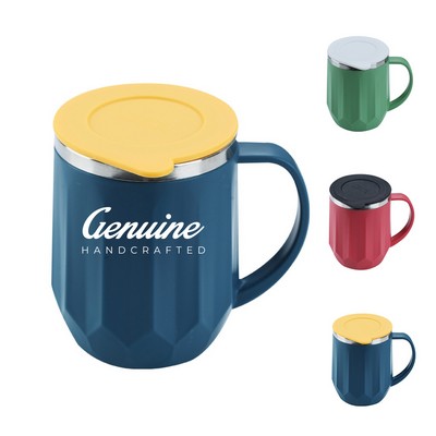 14oz Insulated Stainless Steel Coffee Mug with Handle and Lid