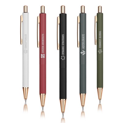 Modern Rose Gold Accent Click-Action Metal Pen