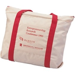 USA Made 15 Oz. Natural Canvas Jumbo Zip-Top Tote Bag