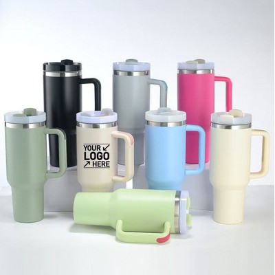 40oz Double Wall Stainless Steel Vacuum Insulated Travel Mugs with Handle
