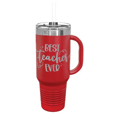 40 oz Stainless Steel Tumbler with Straw