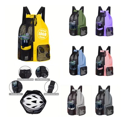 Mesh Drawstring Sports Backpack