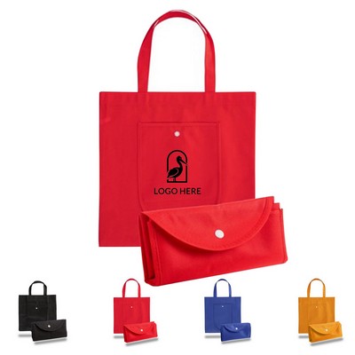 Foldable Non-Woven Tote w/Snap Closure