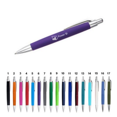 Soft Touch Rubberized Click Pen – Velvet Finish Promotional Ballpoint Pen
