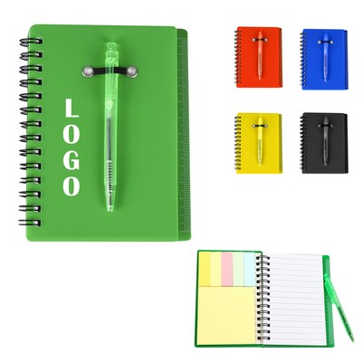 A6 Spiral Notebook With Pen Ruler And Sticky Notes