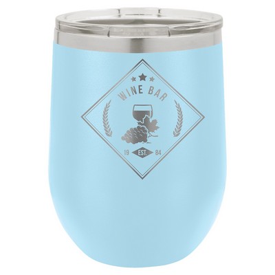 Polar Camel 12 oz. Light Blue Vacuum Insulated Stemless Wine Tumbler with Lid