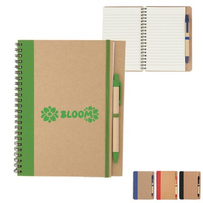 Custom Spiral Notebook Set With Pen