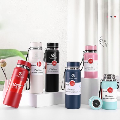 33 Oz./1000ml Smart LED Water Bottle 316 Stainless Steel Vacuum Insulated Bottle Thermal Bottle