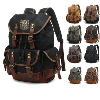 Outdoor Sports Waxed Canvas Backpack