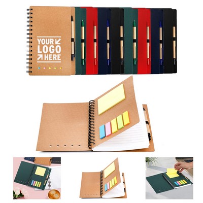 A5 8.2 x 5" Lined Spiral Notepad with Pen