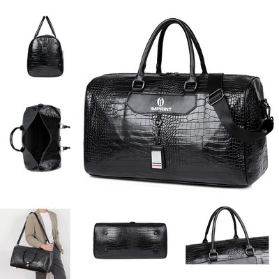 Pu Leather Sport Gym Duffle Travel Bag