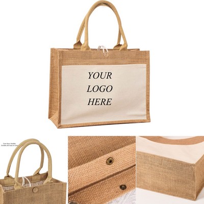 Large Grocery Jute Tote Bag