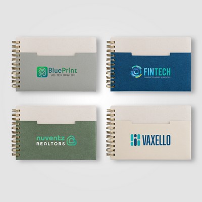 Lino FSC Paper Spiral Binding Horizontal Pocket Notebook - A6 - Full-Color Inkjet