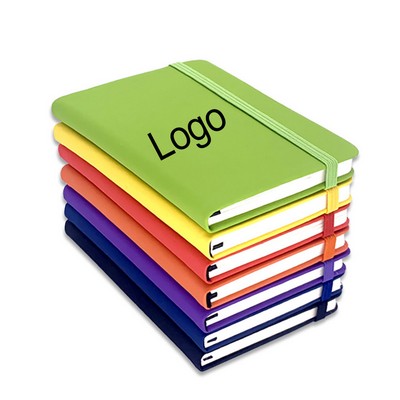 A5 Faux Leather Notebook with Elastic Closing