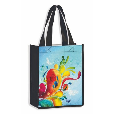 Recycled PET Laminated Non Woven Tote Bag w/Full Color Printing (8"x10")