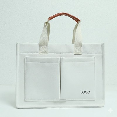 Premium Custom Advertising Canvas Tote High-End Branded Canvas Bag Luxury Promotional Carrier