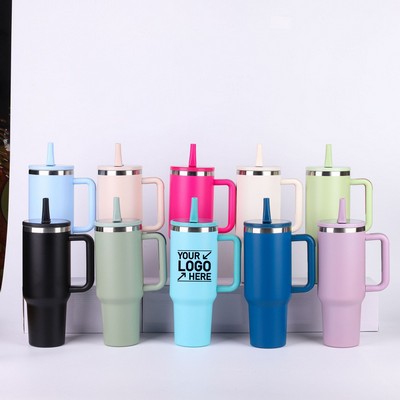 40oz Double Wall Stainless Steel Vacuum Insulated Travel Mugs with Handle