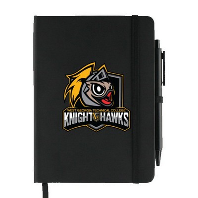 Soft Touch Journal Notebook 5 3/4 x 8 1/4 with Pen - Full Color Imprint