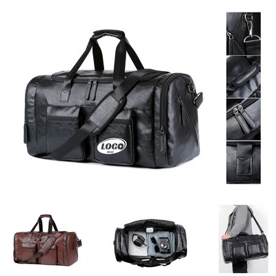 PU Leather Travel Duffel Bag Large Carry on Bag