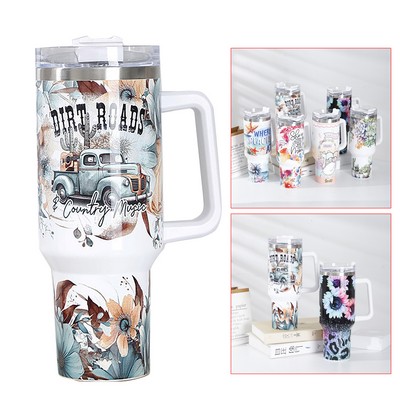 40 Oz Customized Full Color Printed Vacuum Tumbler