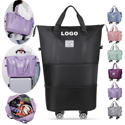 Portable Luggage Bag Weekend Travel Expandable Foldable Bag Carry On Rolling Duffle Bag with Wheels
