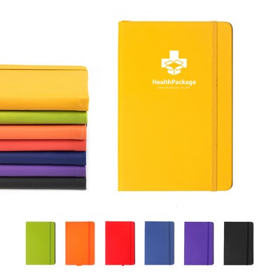 A6 Soft Touch Pocket Journal Notebook W/ Elastic Band