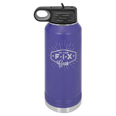 32 Oz. Stainless Steel Double Wall Water Bottle, Purple, Engraved