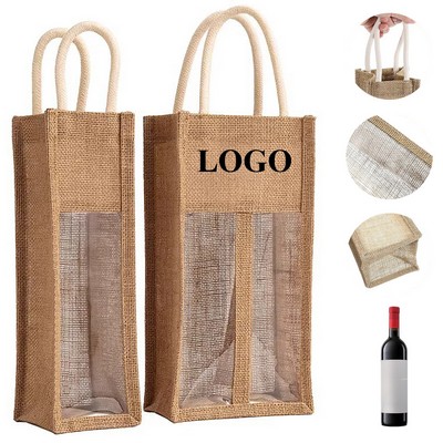 Burlap Wine Bottle Bags