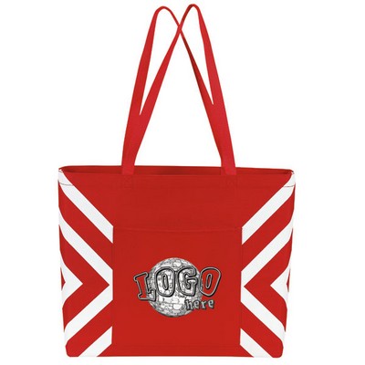 Geometric Print Open Tote Bag