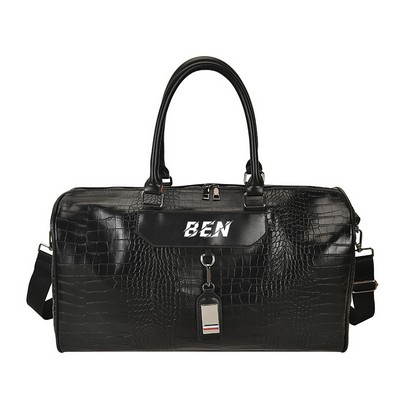 PU Leather Sport Gym Duffle Travel Bag w/ Luggage Sleeve