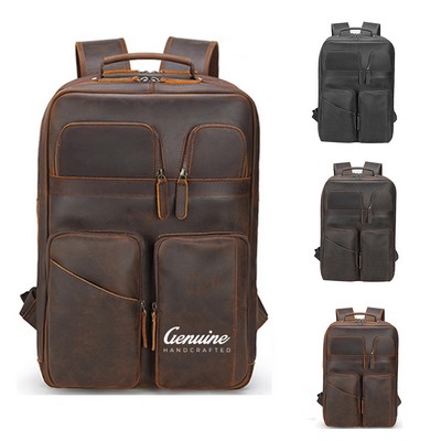 Vintage Leather Laptop Backpack