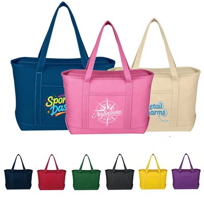 Large 24 Oz. Cotton Canvas Yacht Tote - 14" x 24"-Screen Printing