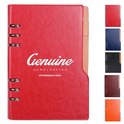 A6 PU Leather Ring Binder Notebook