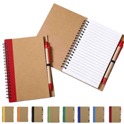 Eco Spiral Notebook Journal With Pen MOQ 22pcs