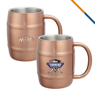 Difal Stainless Steel Barrel Mug - 14 Oz.