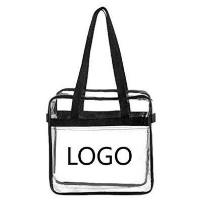 Clear Zip Shoulder Tote Bag
