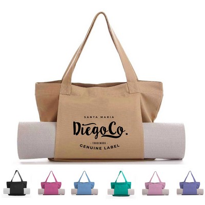 Cotton Canvas Multi-Purpose Yoga Tote Bag