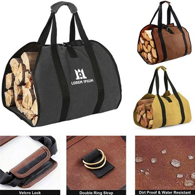 Canvas Water-Resistant Firewood Carrier Bag