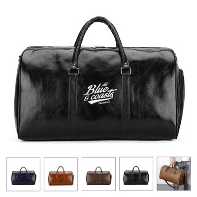 PU Leather Sport Gym Duffle Bag