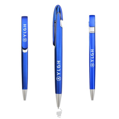 Elegant Click Pen With Flat Clip
