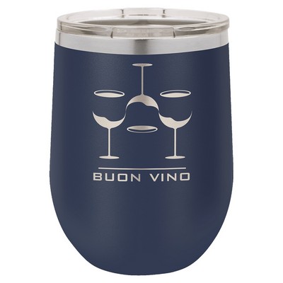 Polar Camel 12 oz. Navy Blue Vacuum Insulated Stemless Wine Tumbler with Lid