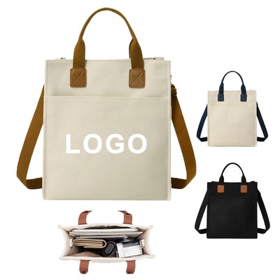 Canvas Tote Bag with Pockets