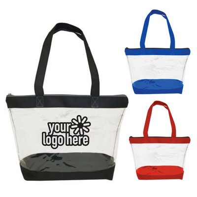Clear Basic Zipper Tote Bag